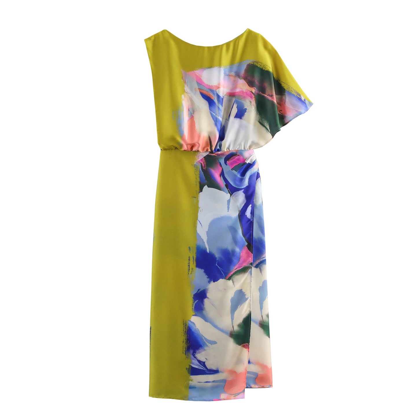 Elegantes Damen Maxikleid mit asymmetrischem Schnitt und Blumenmuster von berg-feldt
