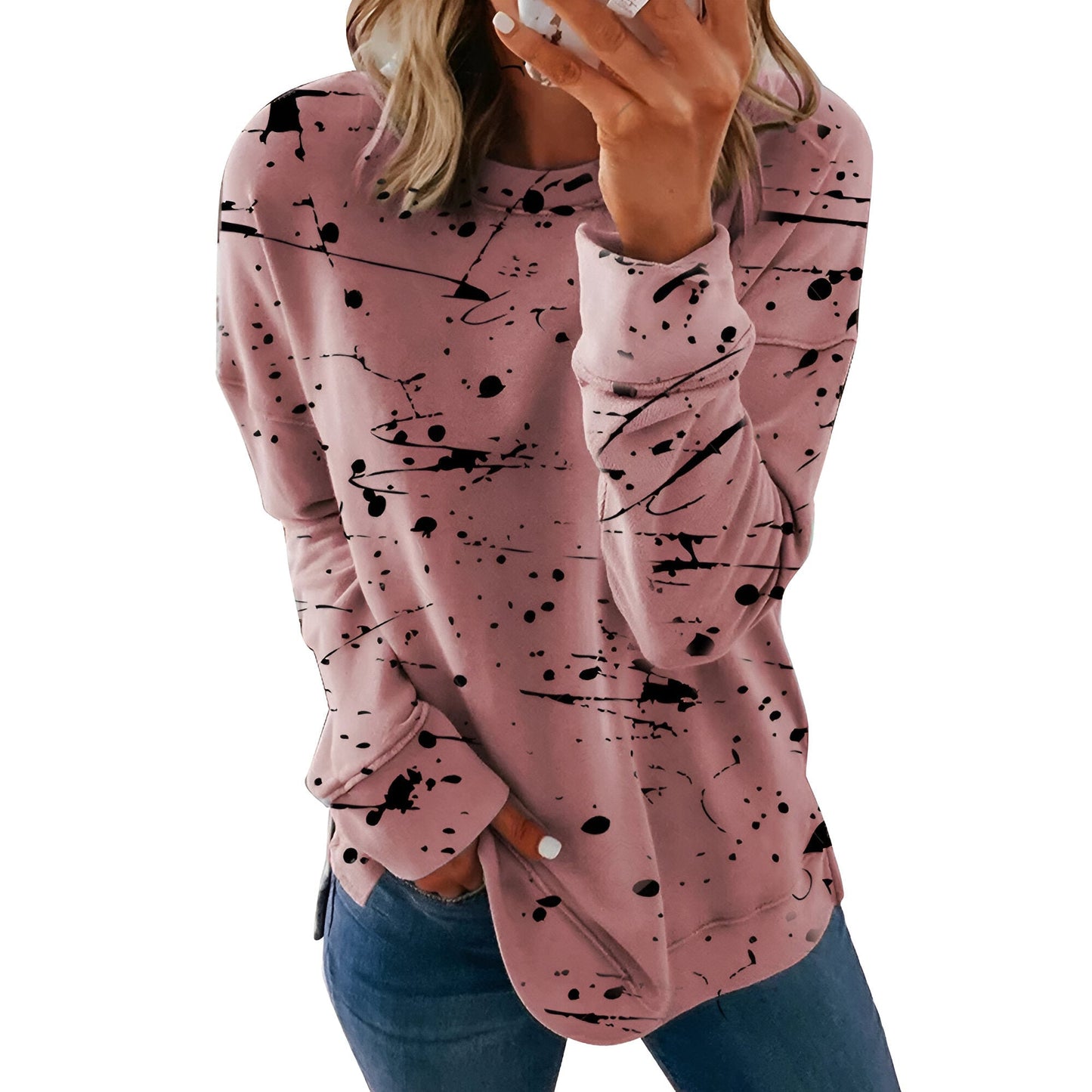 Fudus Haut à manches longues style tie-dye tendance