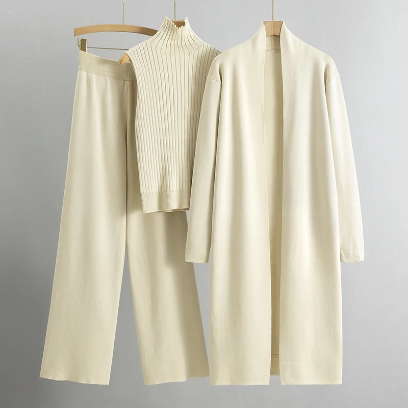 Berg-Feldt | Schickes Damen Satz mit Langem Mantel und Gerader Hose