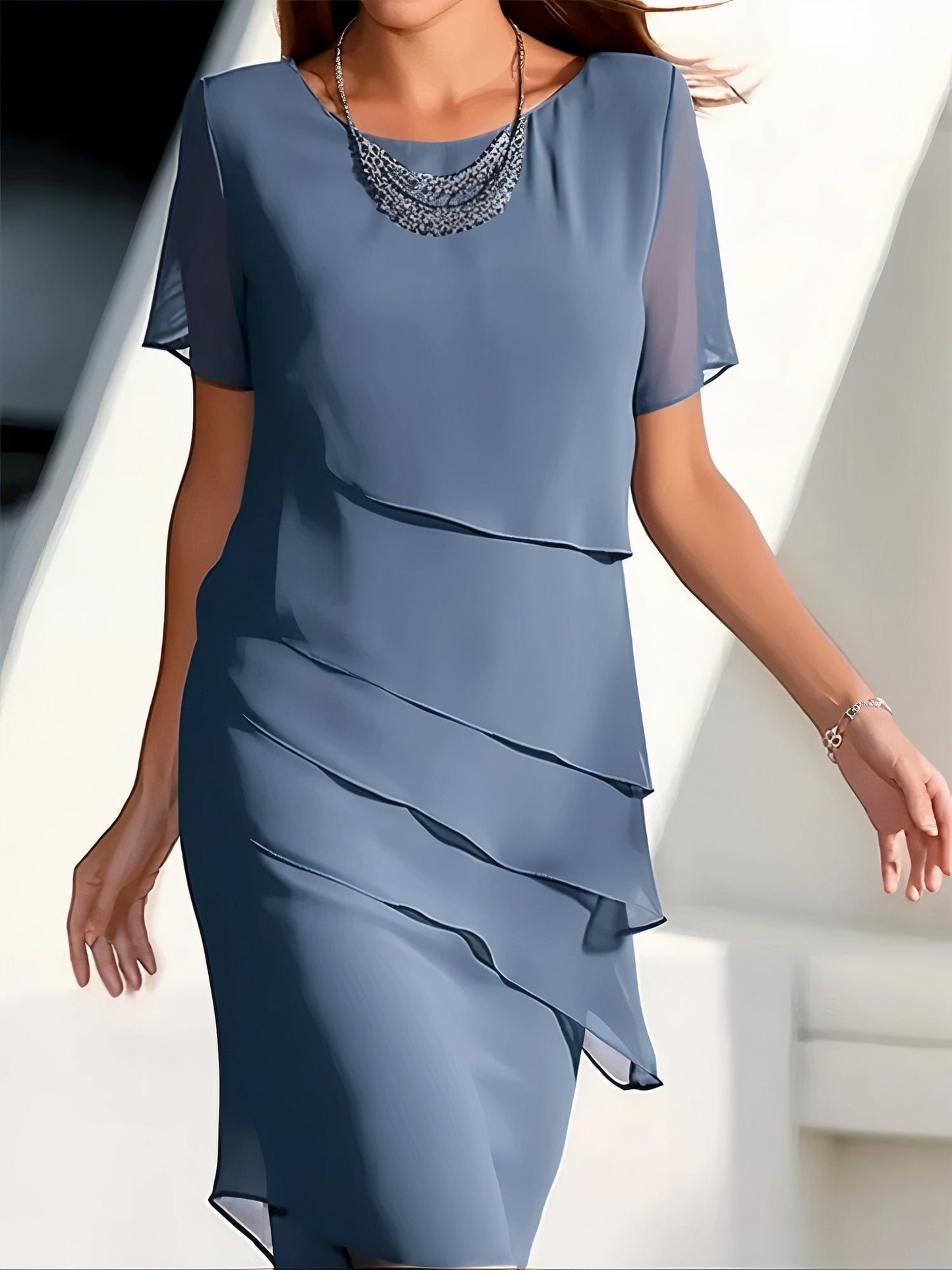 Robe en mousseline plissée Pacey