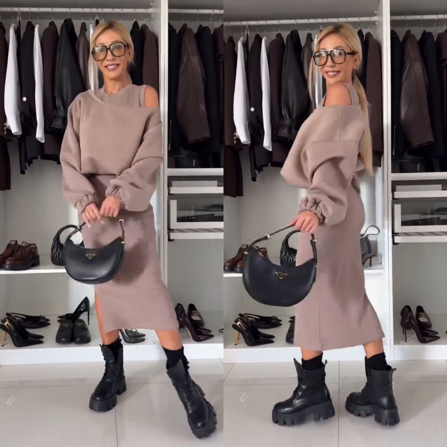 Berg-Feldt | Satz mit Cold Shoulder Top und Midi Rock