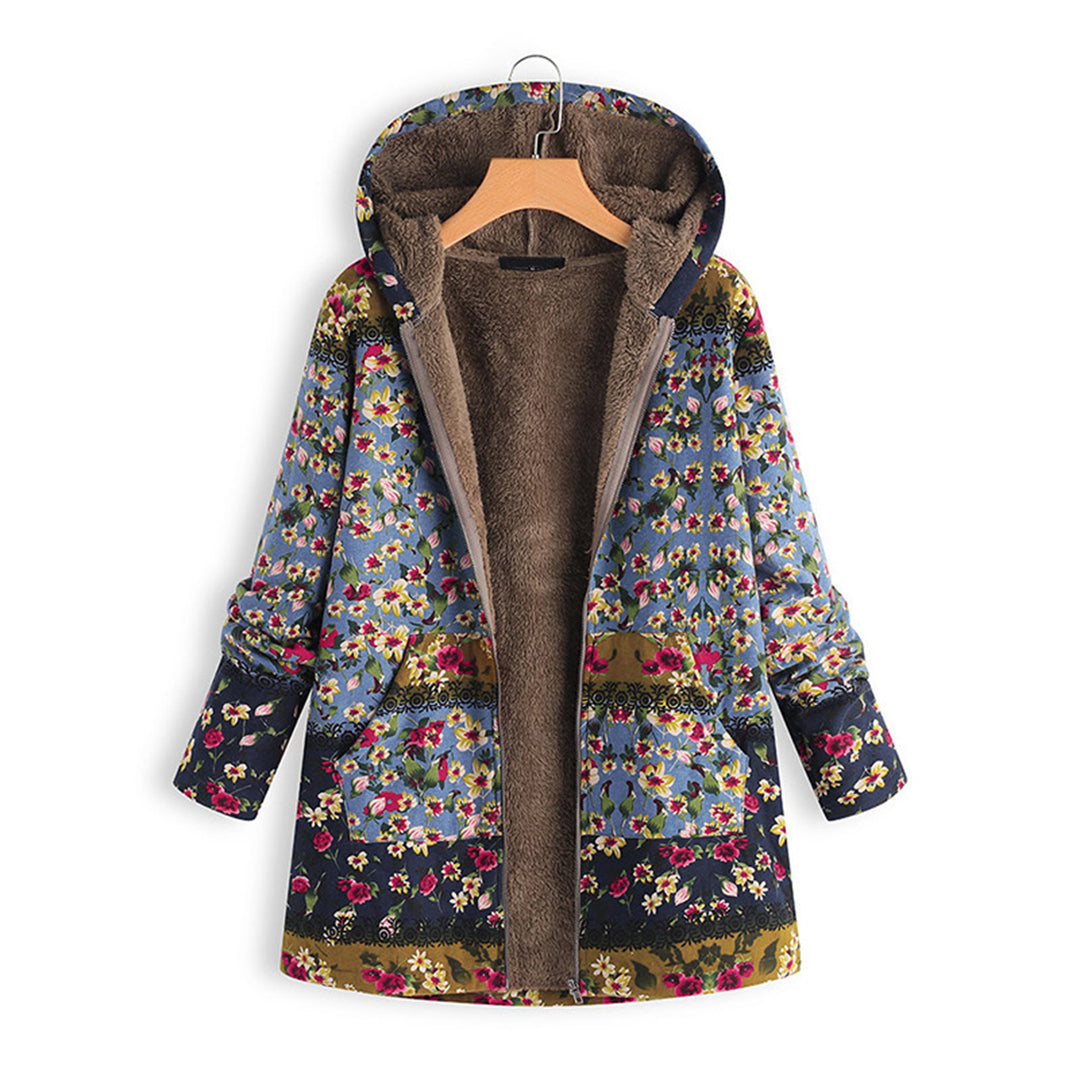 Berg-Feldt | Langer Damen Teddy Mantel mit Kapuze