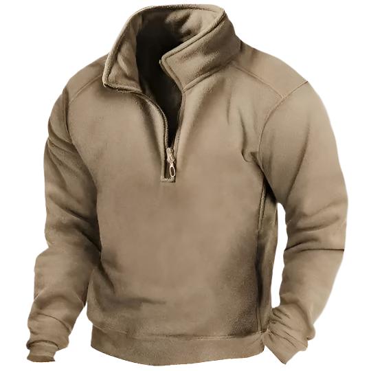 Herren-Pullover mit Windschutz und Reißverschluss