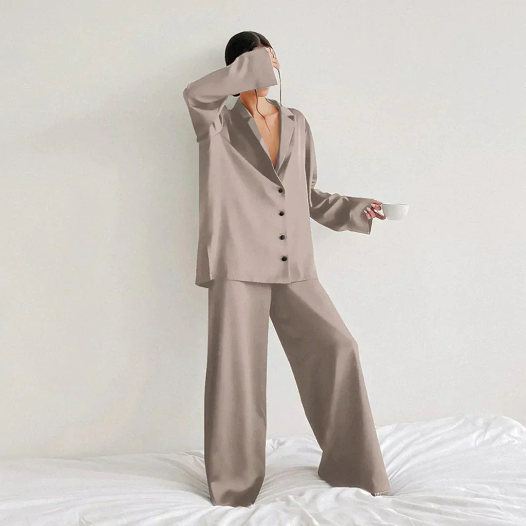 Berg-Feldt | Satin PyjamA-Satz mit Weitem Hose