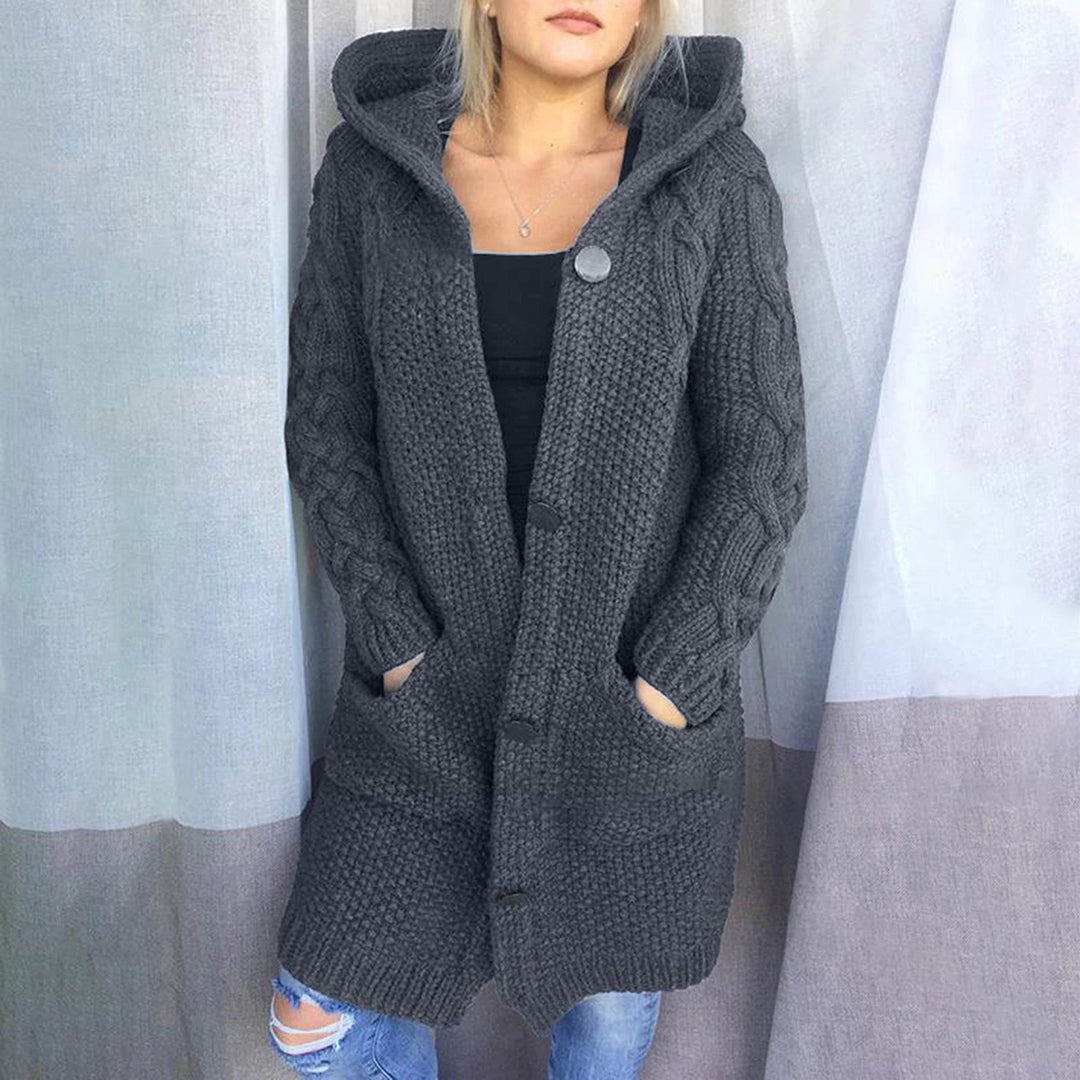 Berg-Feldt | Strick Cardigan mit Kapuze und Taschen Acryl Komfortabel und Warm