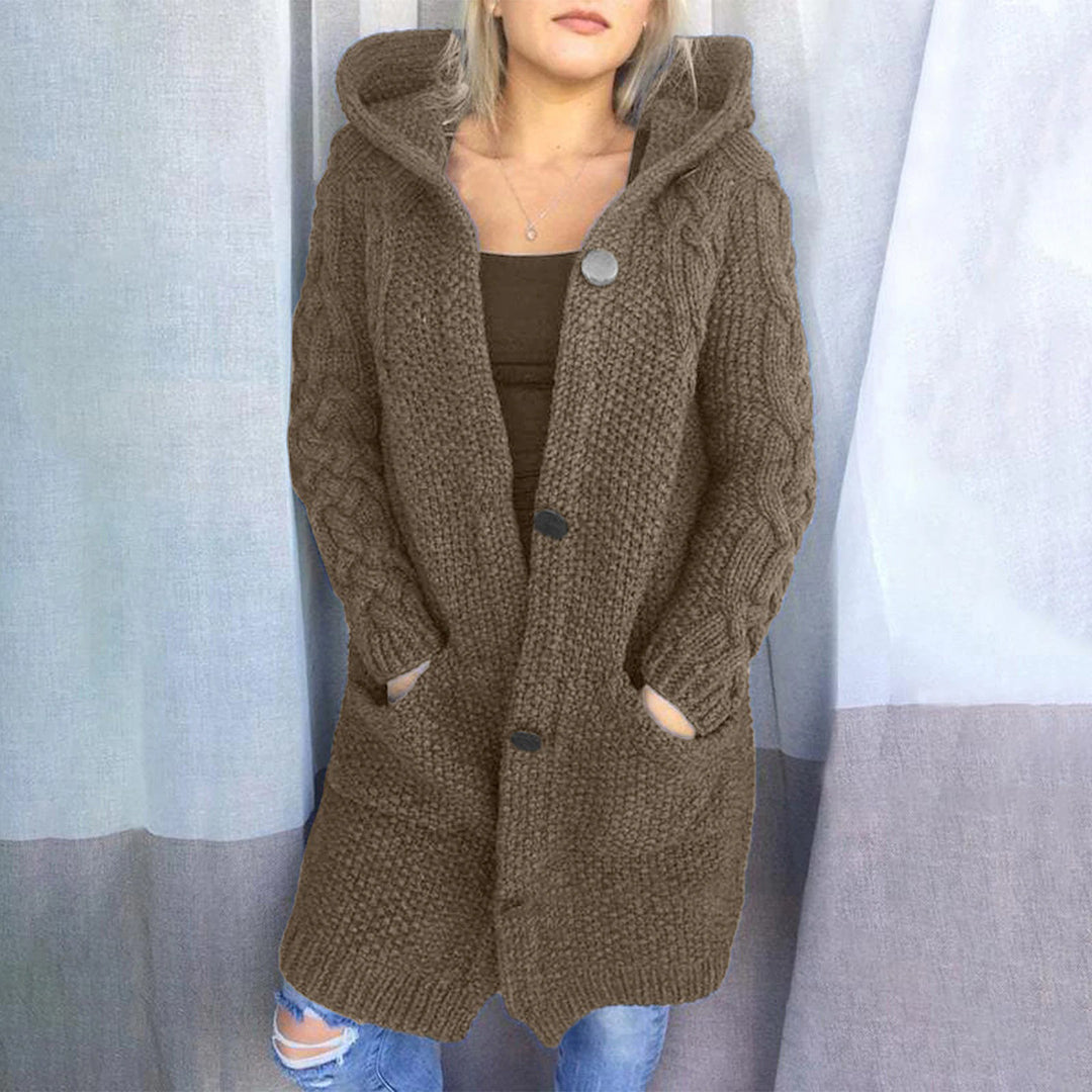 Berg-Feldt | Strick Cardigan mit Kapuze und Taschen Acryl Komfortabel und Warm