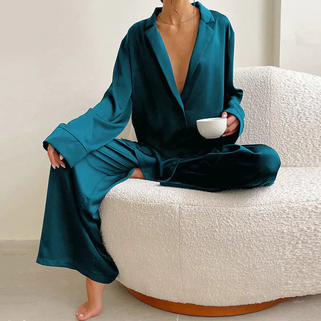 Berg-Feldt | Satin PyjamA-Satz mit Weitem Hose