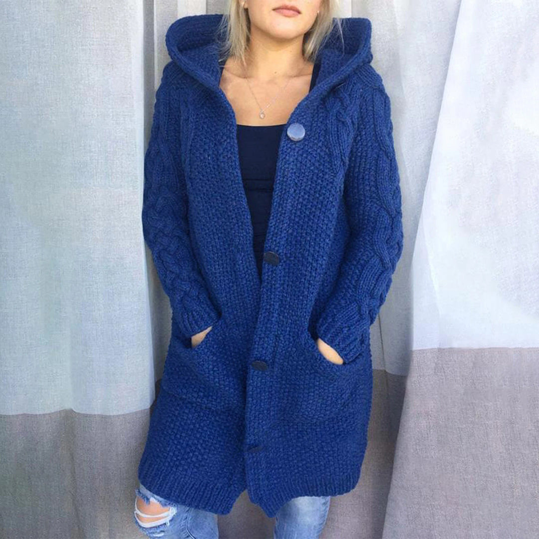 Berg-Feldt | Strick Cardigan mit Kapuze und Taschen Acryl Komfortabel und Warm