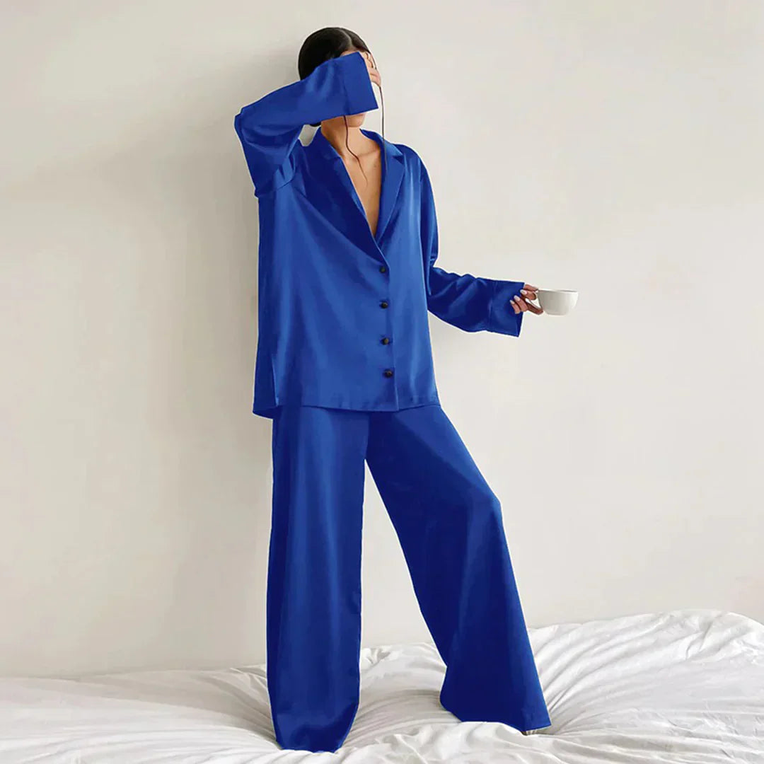 Berg-Feldt | Satin PyjamA-Satz mit Weitem Hose