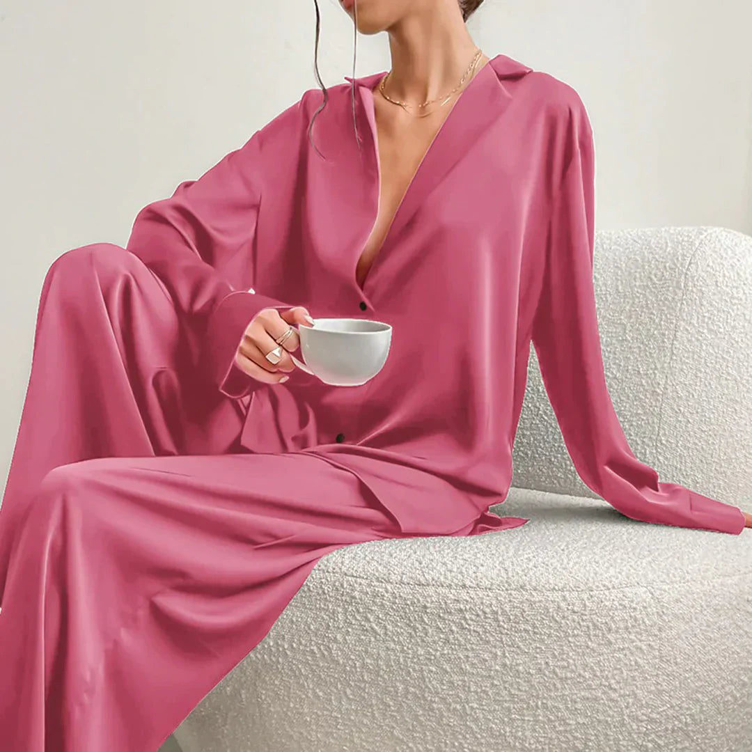 Berg-Feldt | Satin PyjamA-Satz mit Weitem Hose