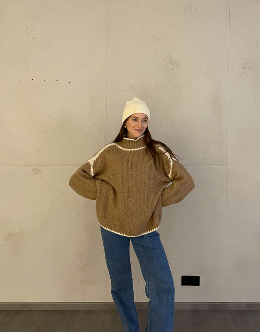 Berg-Feldt | Pullover mit Kontrastnähten - Berg-Feldt