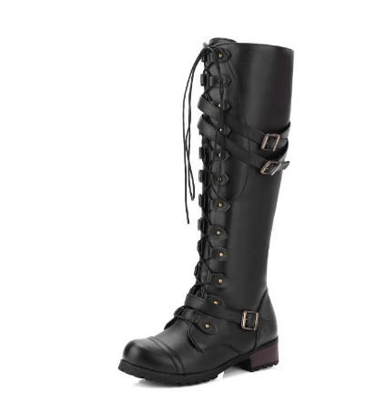 Berg-Feldt | Bottes hautes en similicuir imperméable avec bout rond et fermeture à bride
