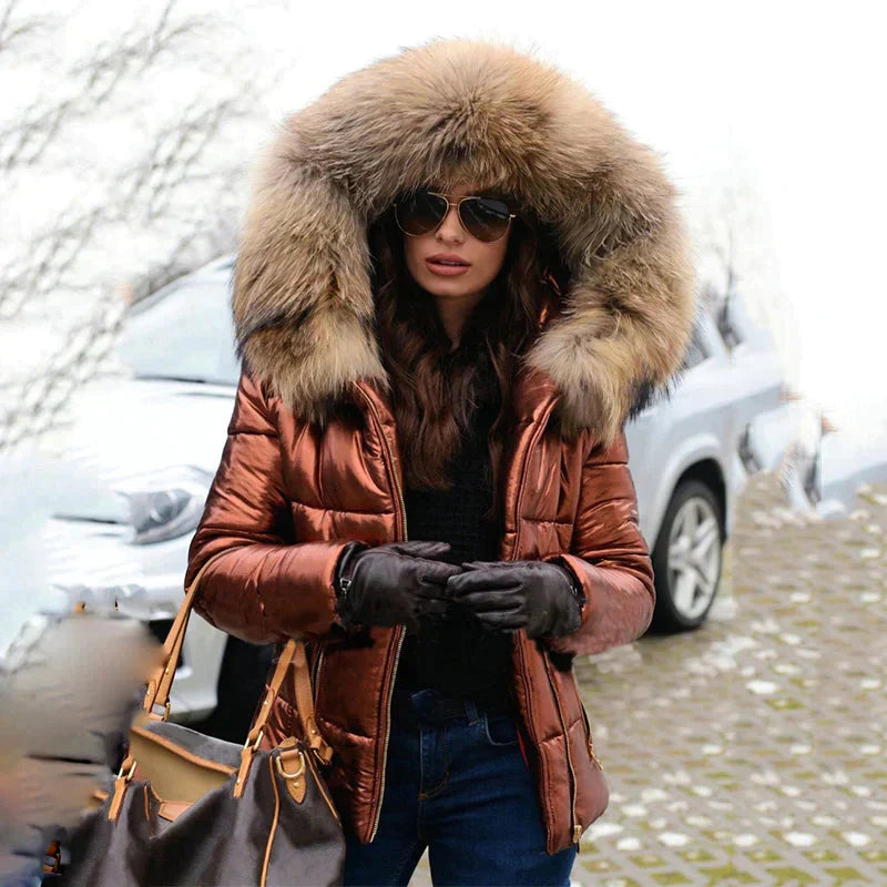 Berg-Feldt | Veste d'hiver à capuche en fourrure
