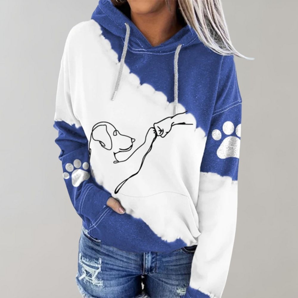 Sweat à capuche tie-dye patte de chat pour femme