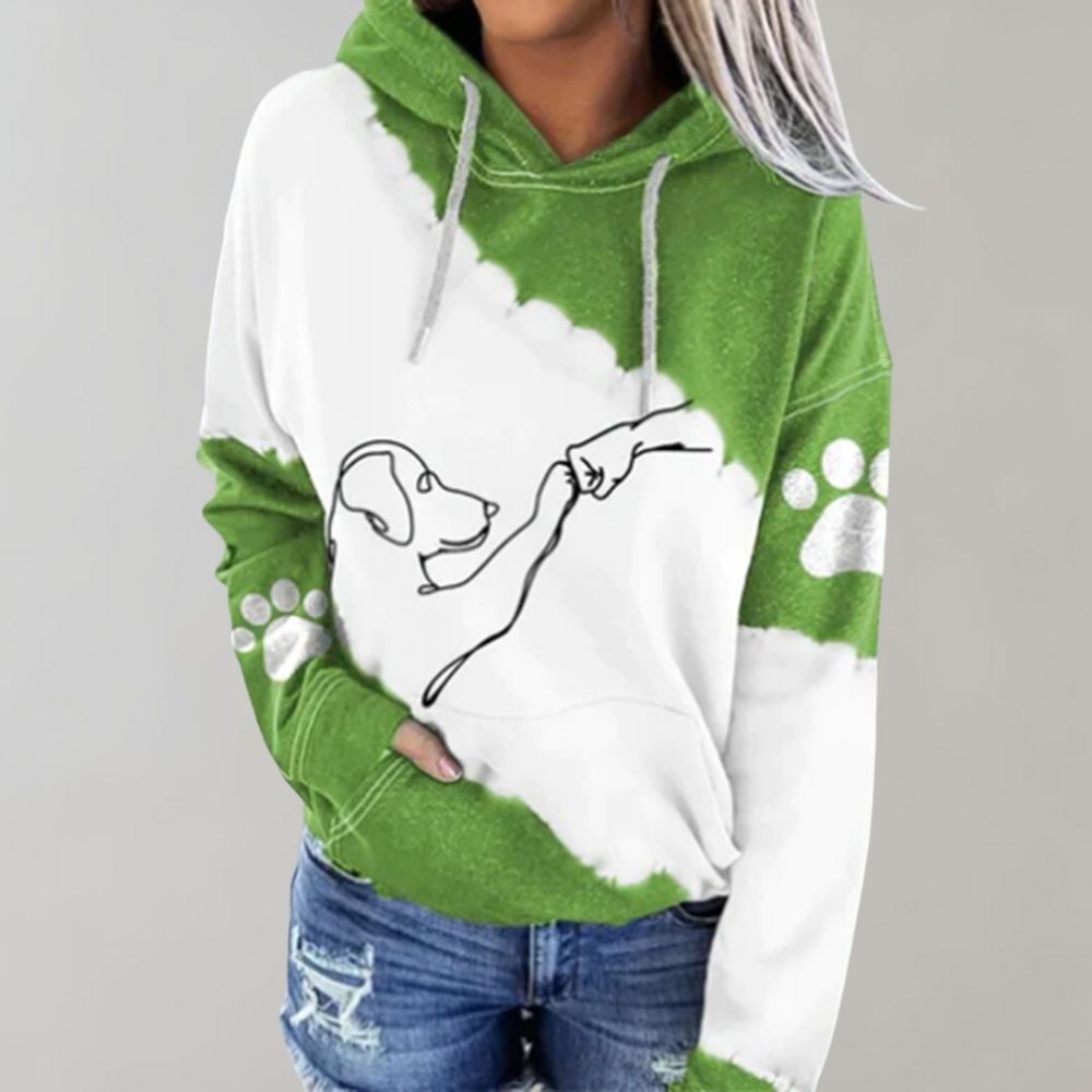 Sweat à capuche tie-dye patte de chat pour femme