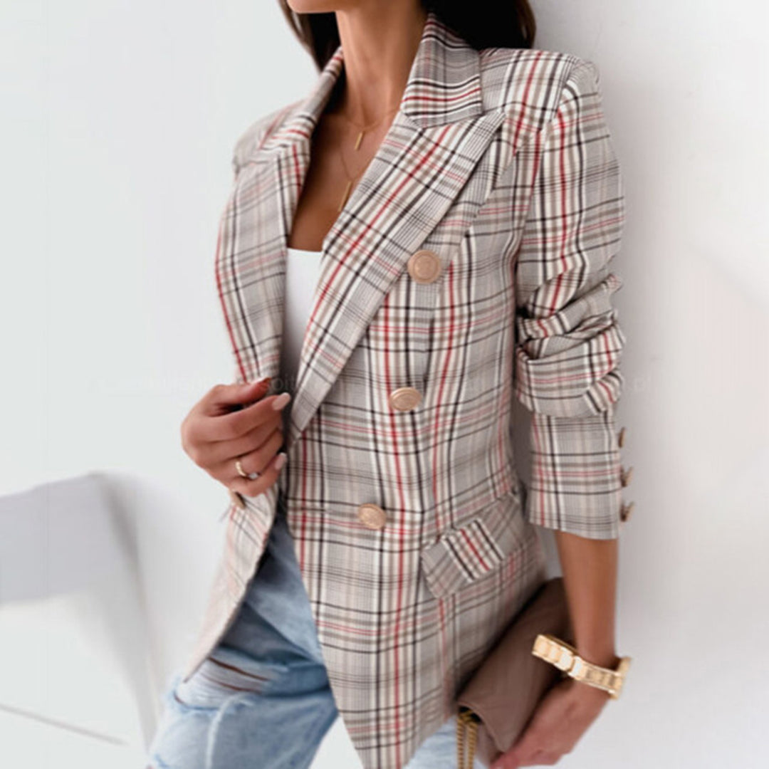 Berg-Feldt | Kariertes Blazer Polyester Elegant und Zeitlos