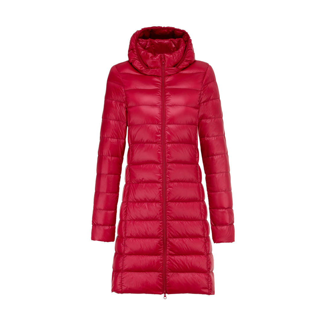 Berg-Feldt | Steppjacke mit Kapuze für Damen - Lang