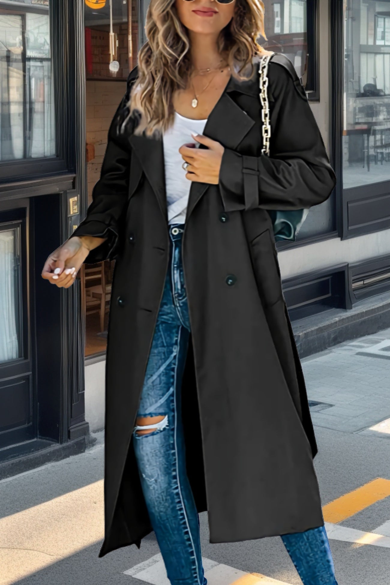 Berg-Feldt | Langer Trenchcoat für Damen - Zweireihig