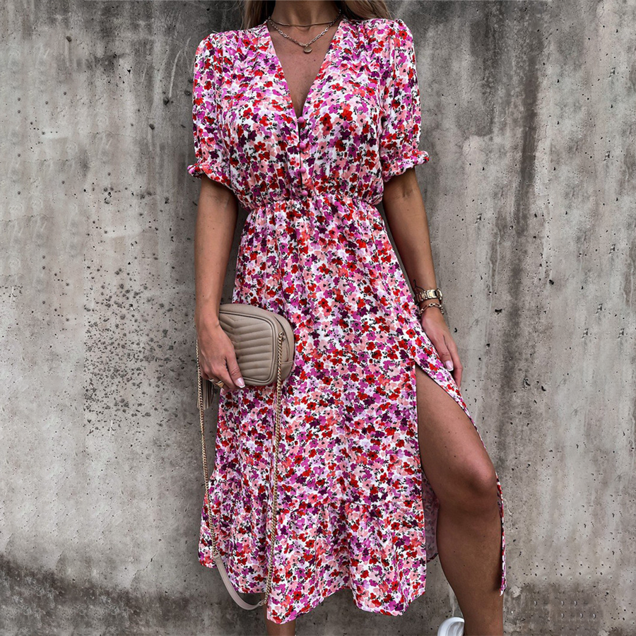 Robe fleurie fendue - Eira