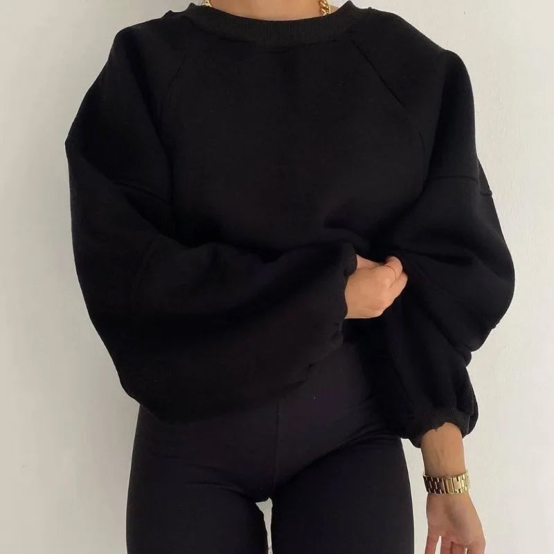 Berg-Feldt | Lockerer Rundhals Langärmeliger Pullover