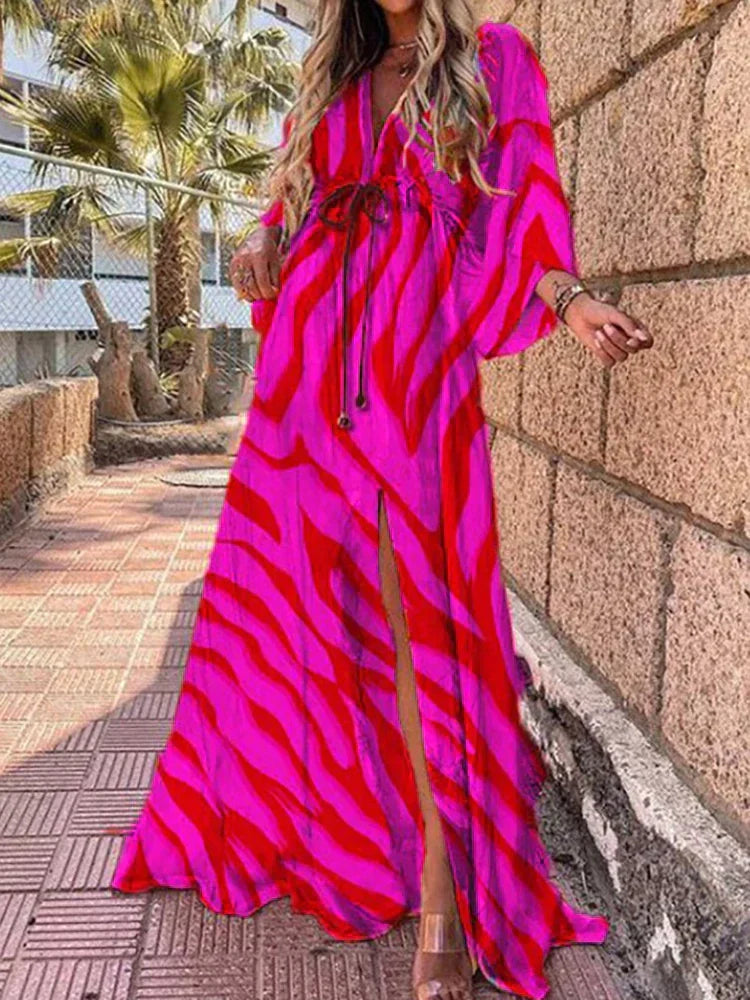 Robe de plage chic imprimée - Cilly