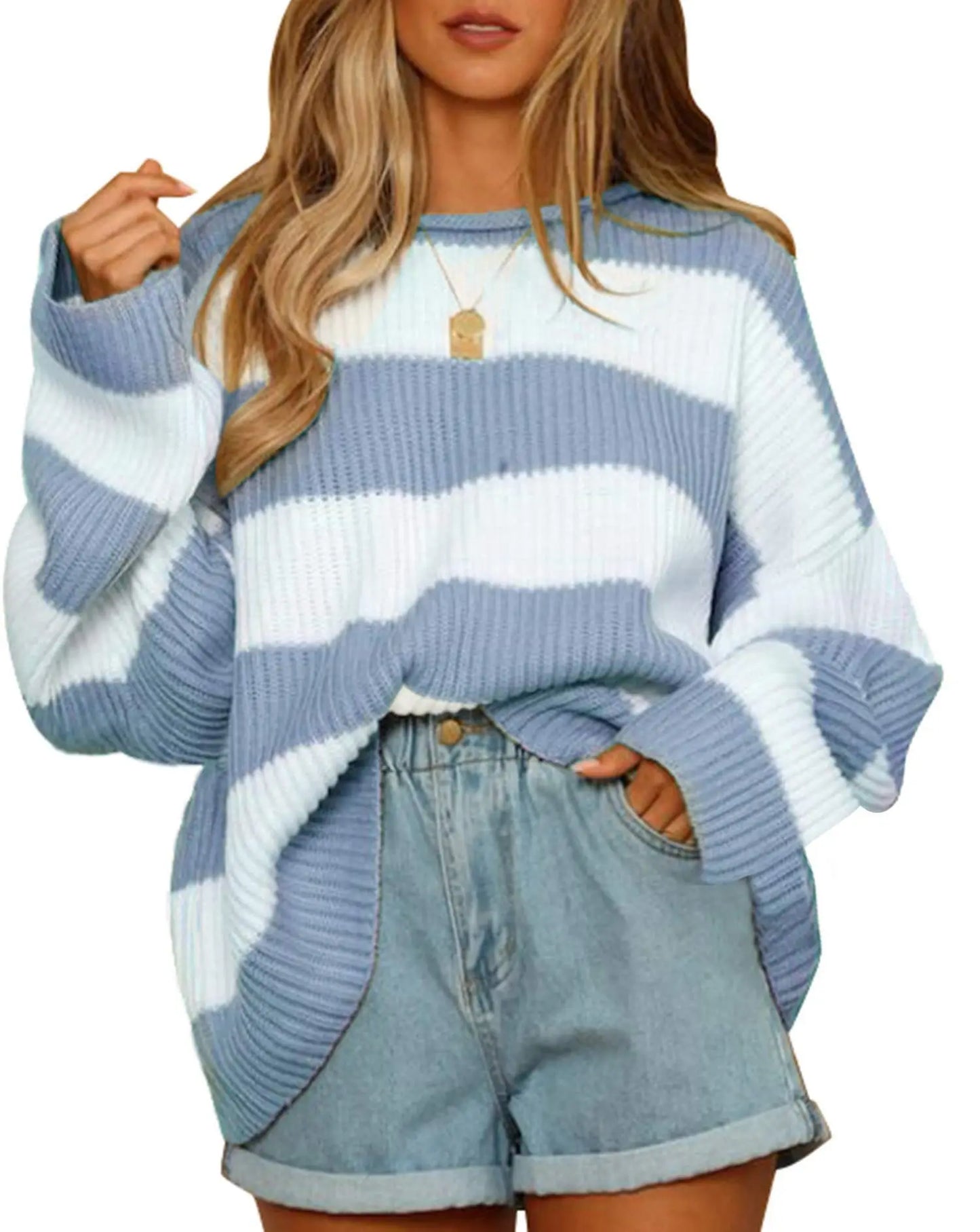 Berg-Feldt | Sweater - Oversized Gestreifter Strickpullover