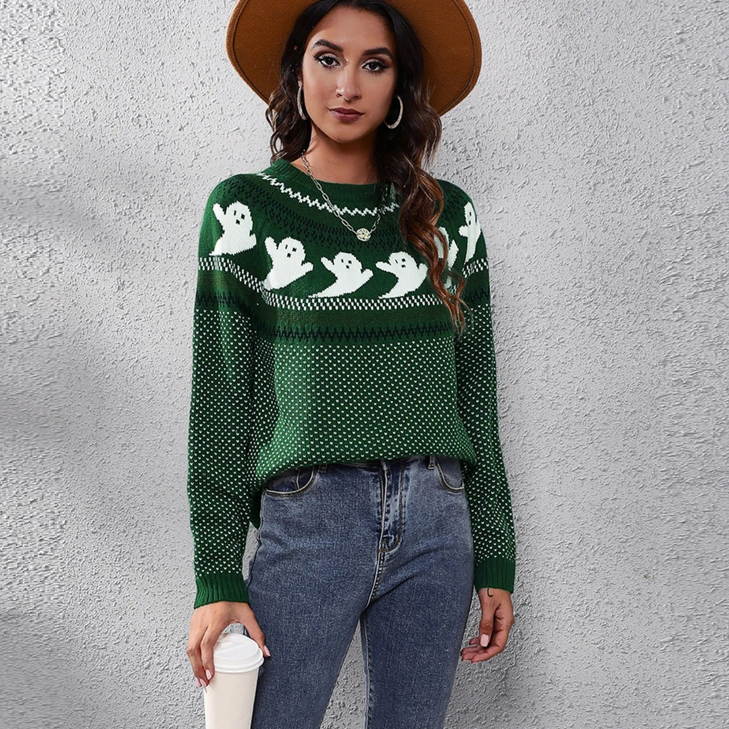 Berg-Feldt | Halloween Geist Weinlese Damen Pullover