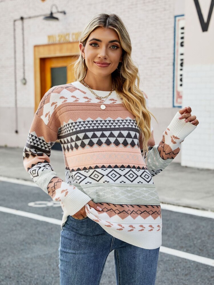 Pull col roulé vintage de couleur vive