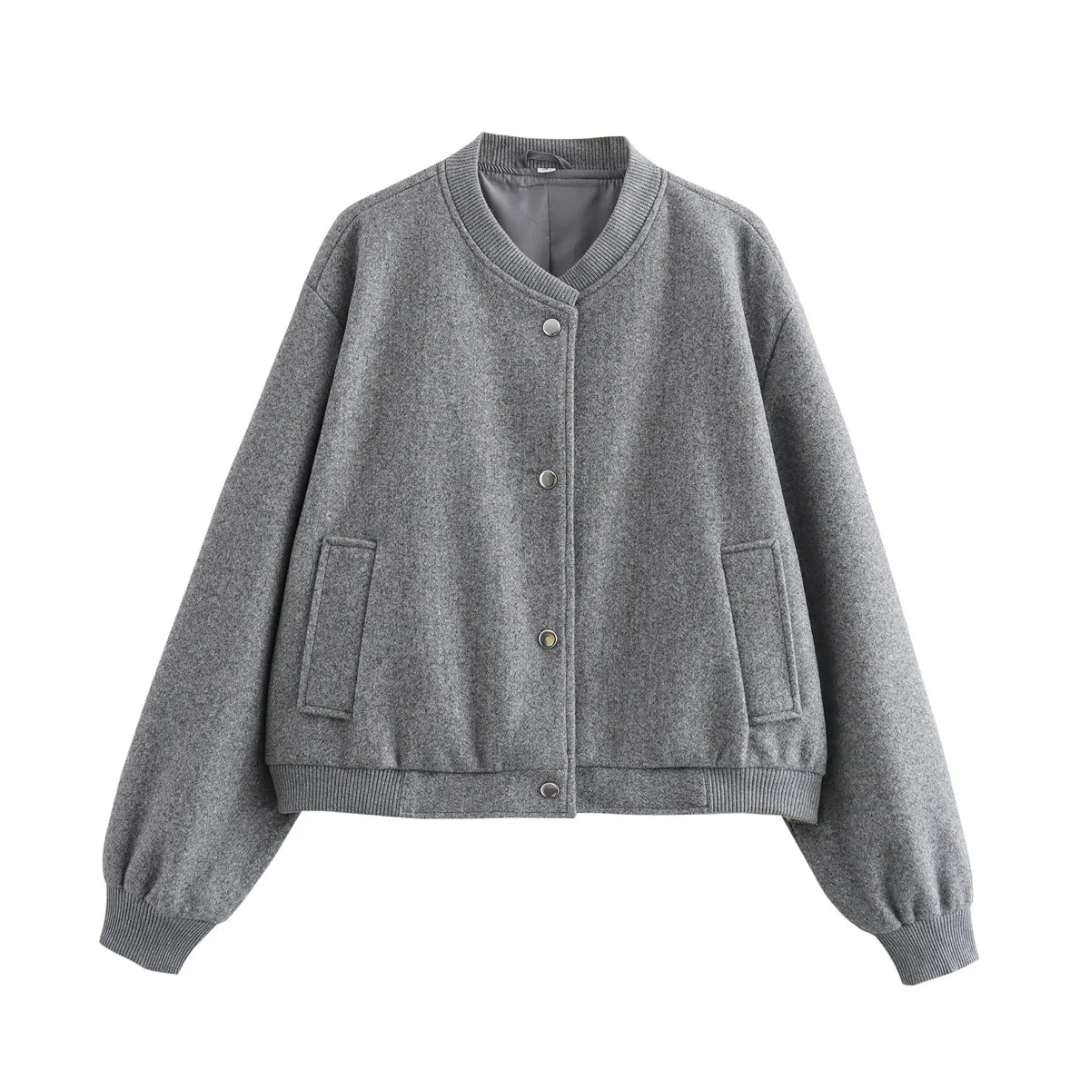 Veste bomber pour femme, boutonnée, courte, à manches longues de Lurestis
