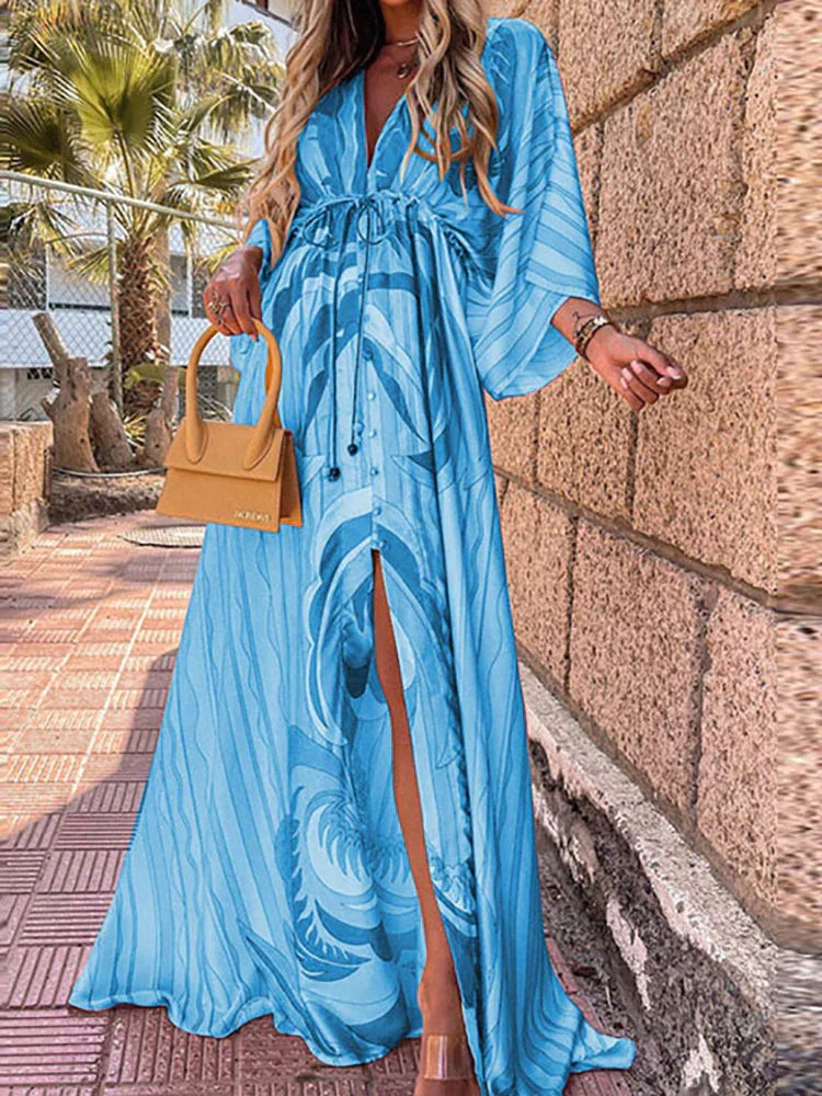 Robe de plage chic imprimée - Cilly