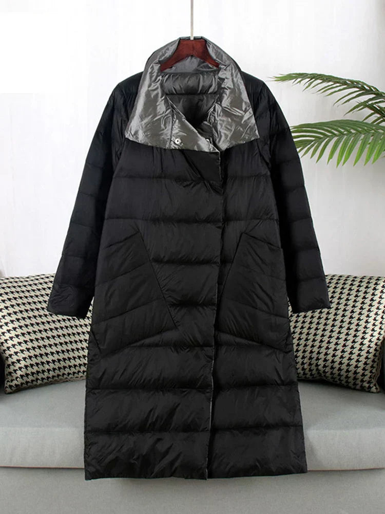 Berg-Feldt | Lange Karierte mit Taschen für Damen Ideal für Den Winter