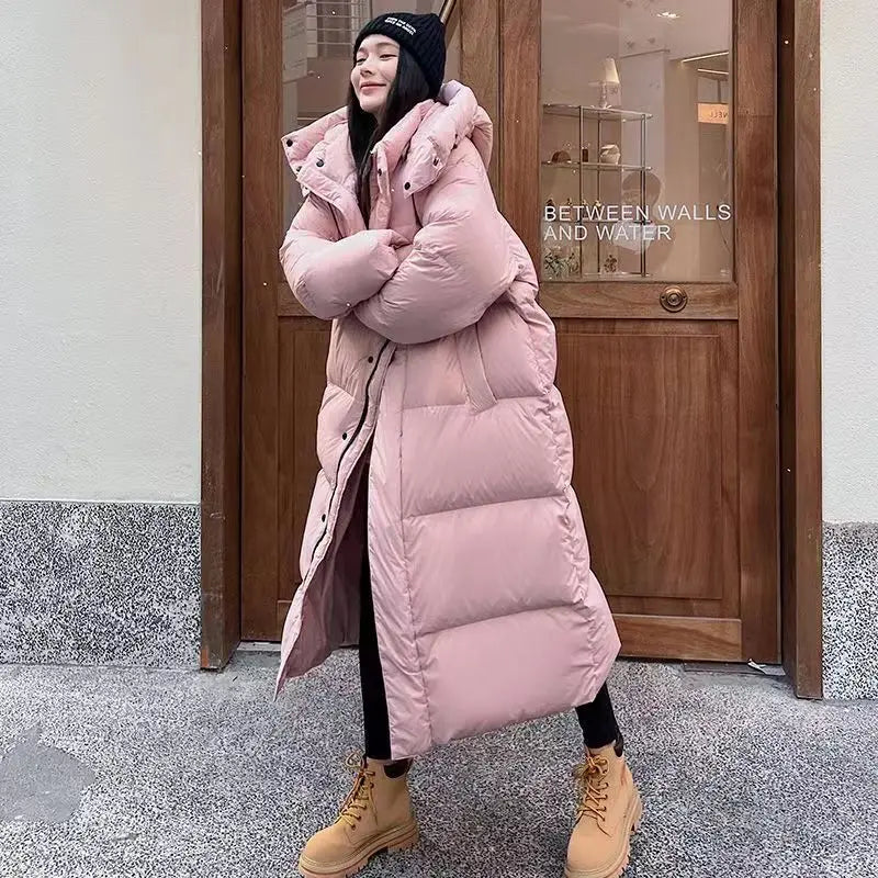 Berg-Feldt | Lange Pufferjacke mit Kapuze für Damen - Winter