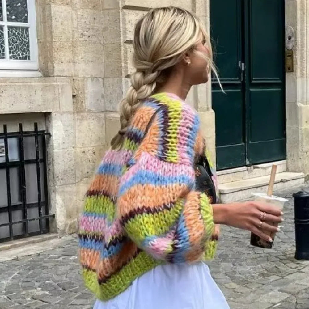 Berg-Feldt | Gestreifter Pullover mit offenem Design