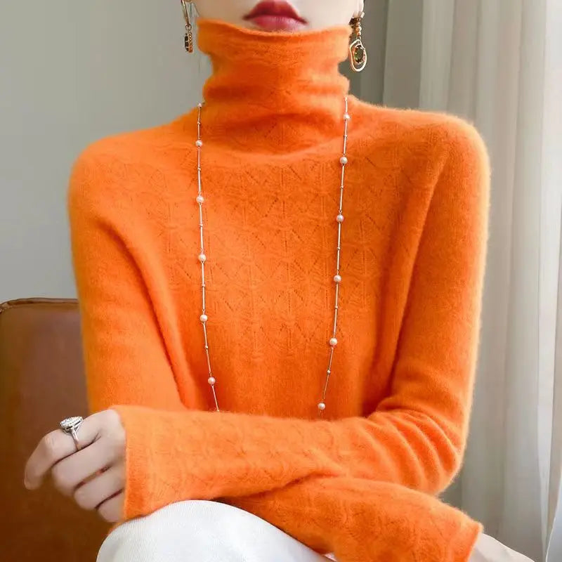 Pull col roulé à motifs pour femme