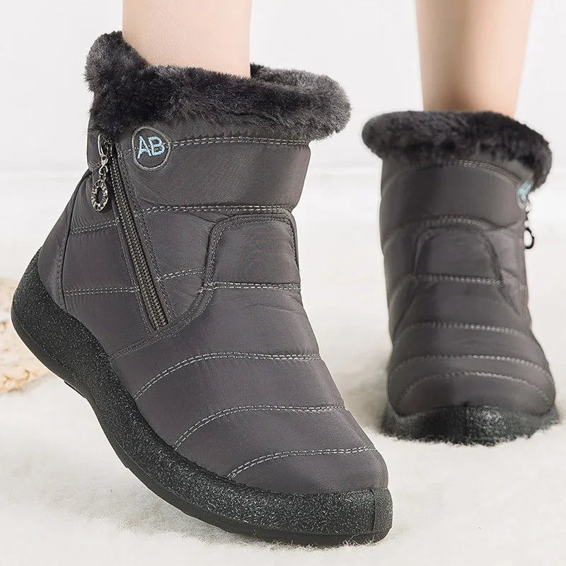 Berg-Feldt | Schneestiefel – Knöchelhöhe – Wasserabweisend – Plüschfell-Futter – Seitlicher Reißverschluss