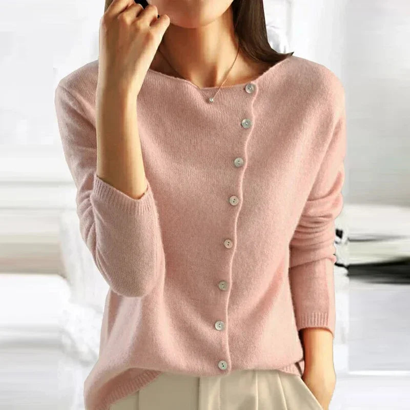 Berg-Feldt | Sweatshirt - Kaschmir-Cardigan mit Knopf Herbst