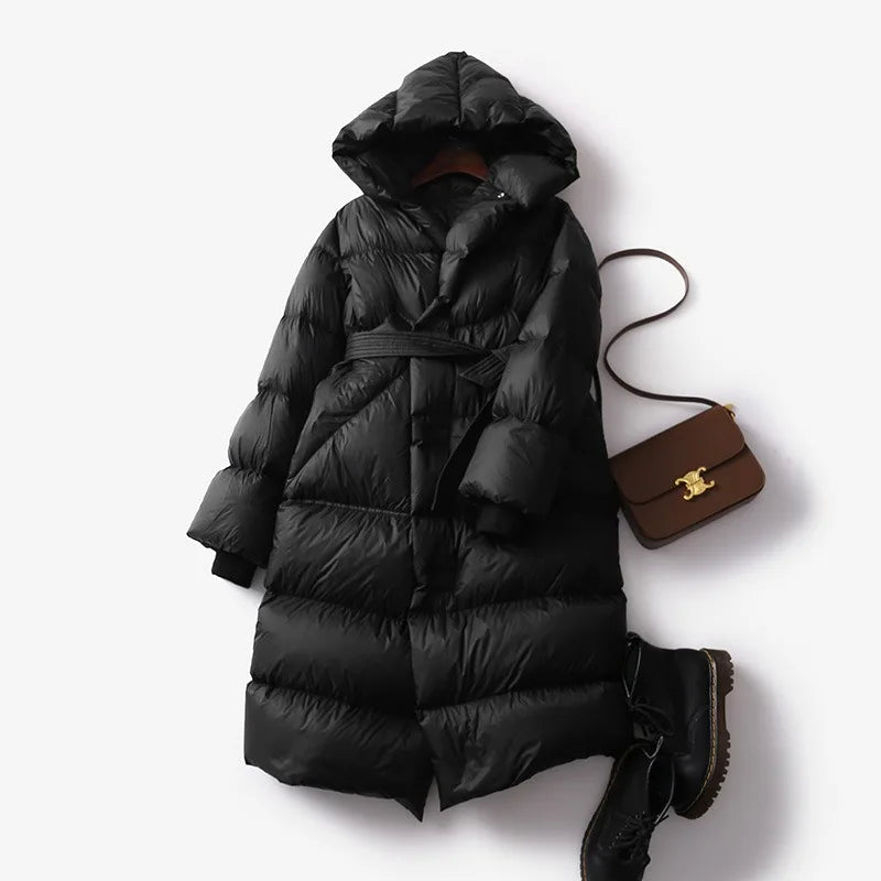 Berg-Feldt | Lang mit Kapuze für Frauen Ideal für den Winter