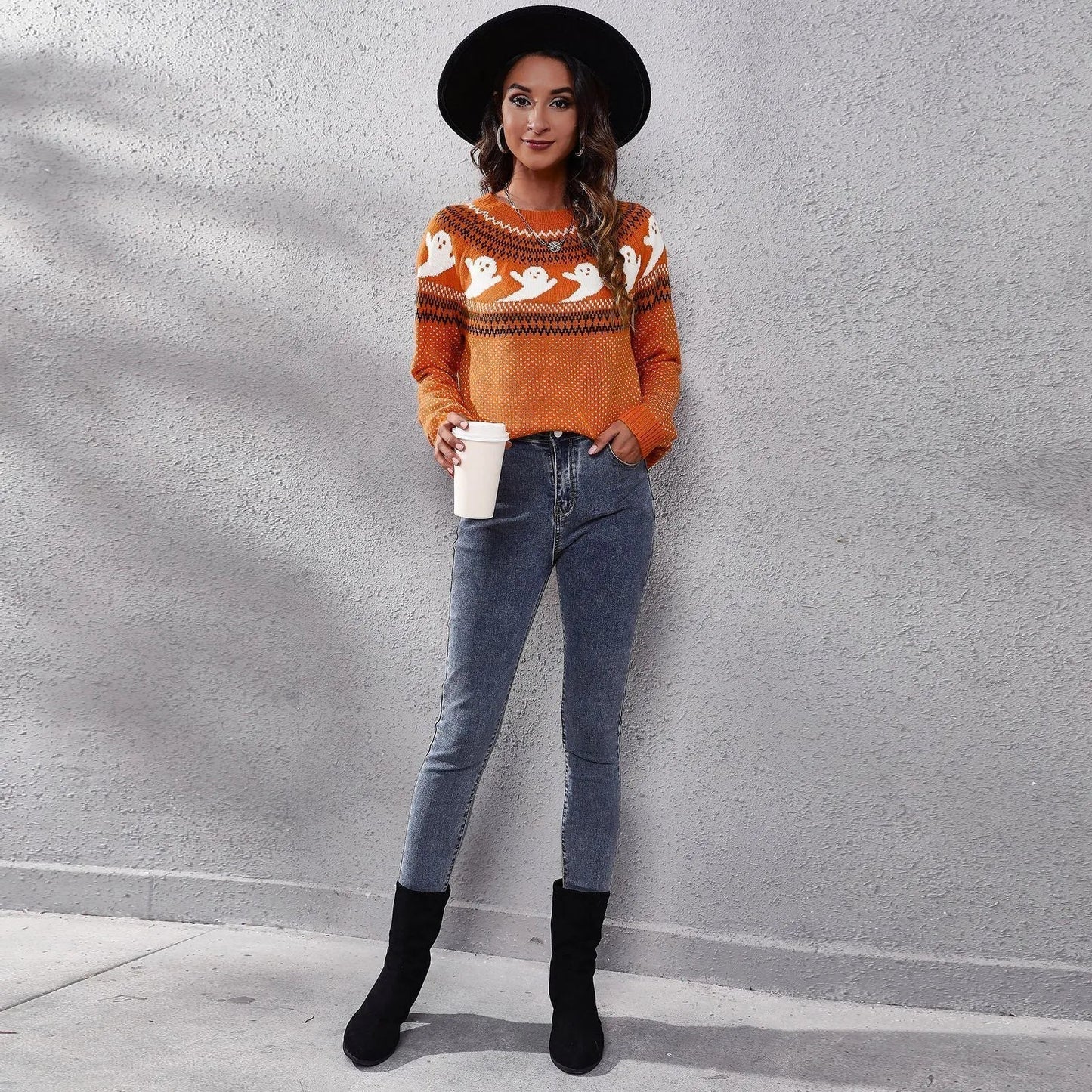 Berg-Feldt | Halloween Geist Weinlese Damen Pullover