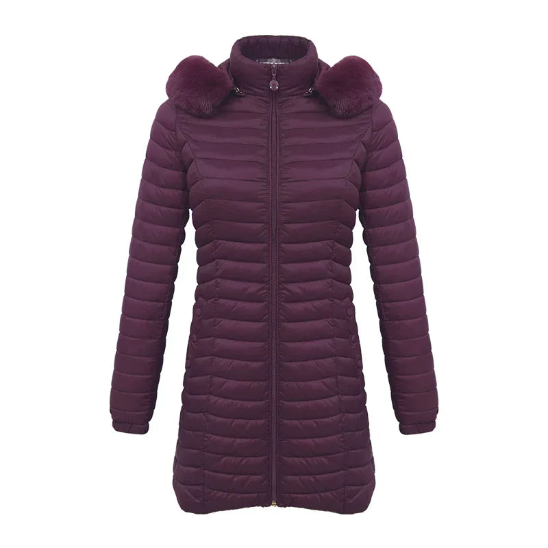 Berg-Feldt | Slim Fit Winter Puffer Jacke mit Pelzkapuze