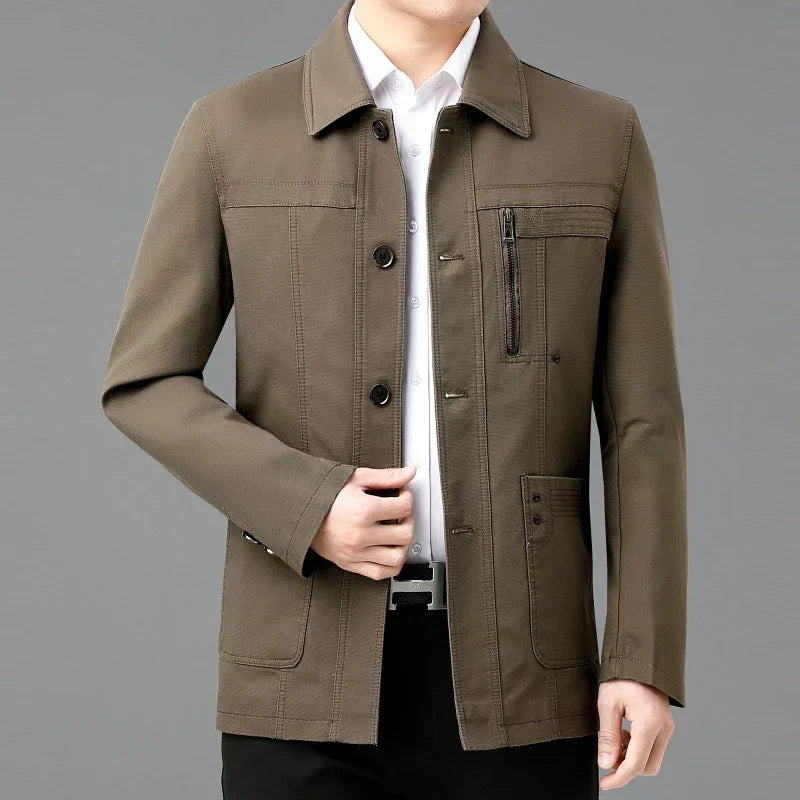 Berg-Feldt | Leichte Baumwolljacke mit bedrucktem Innenfutter