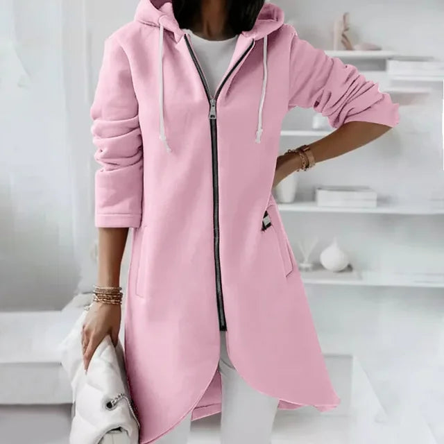 Berg-Feldt | Hoodie-Cardigan mit abgerundetem Saum