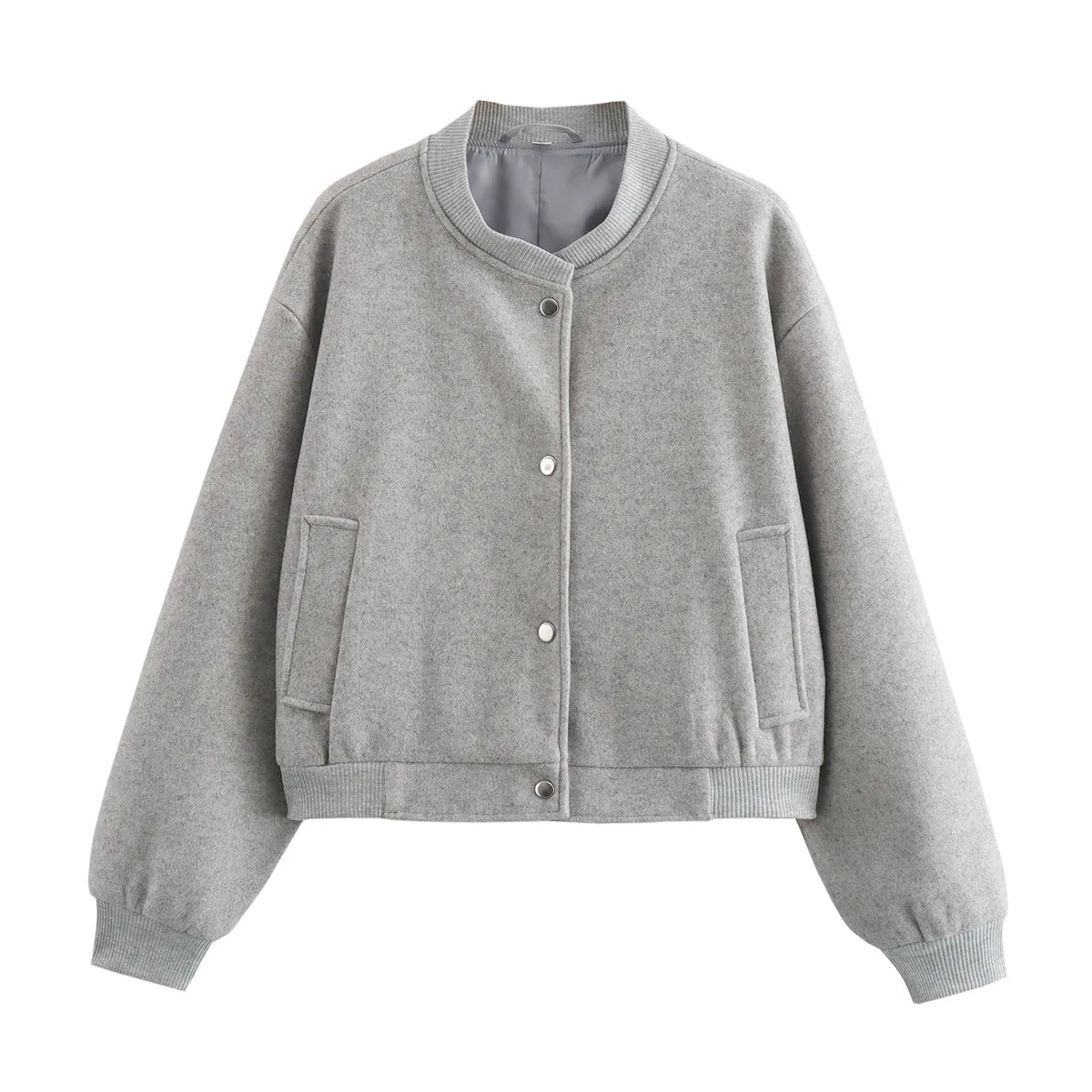 Veste bomber pour femme, boutonnée, courte, à manches longues de Lurestis