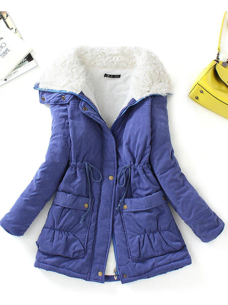 Berg-Feldt | Manteau d'hiver - Doublure en fausse fourrure - Coupe ajustable - Fermeture à glissière et à boutons-pression - Poches à rabat