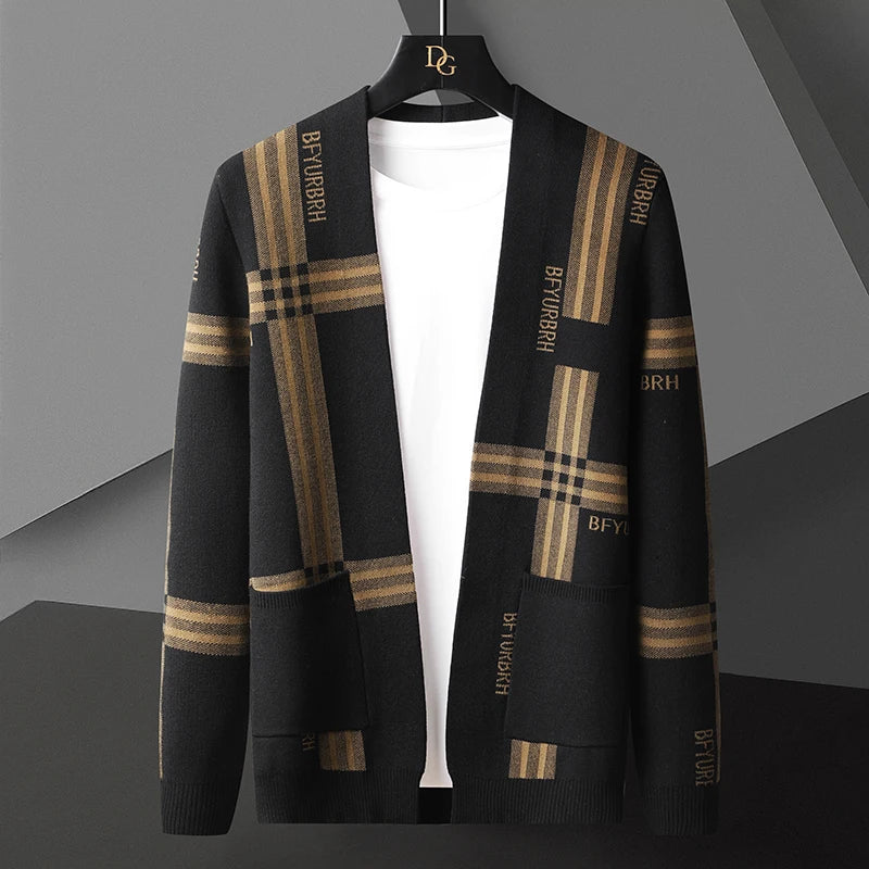 Berg-Feldt | Offene Strick-cardigan mit Karomuster Weich und Stilvoll Perfekt für Den Layer-look