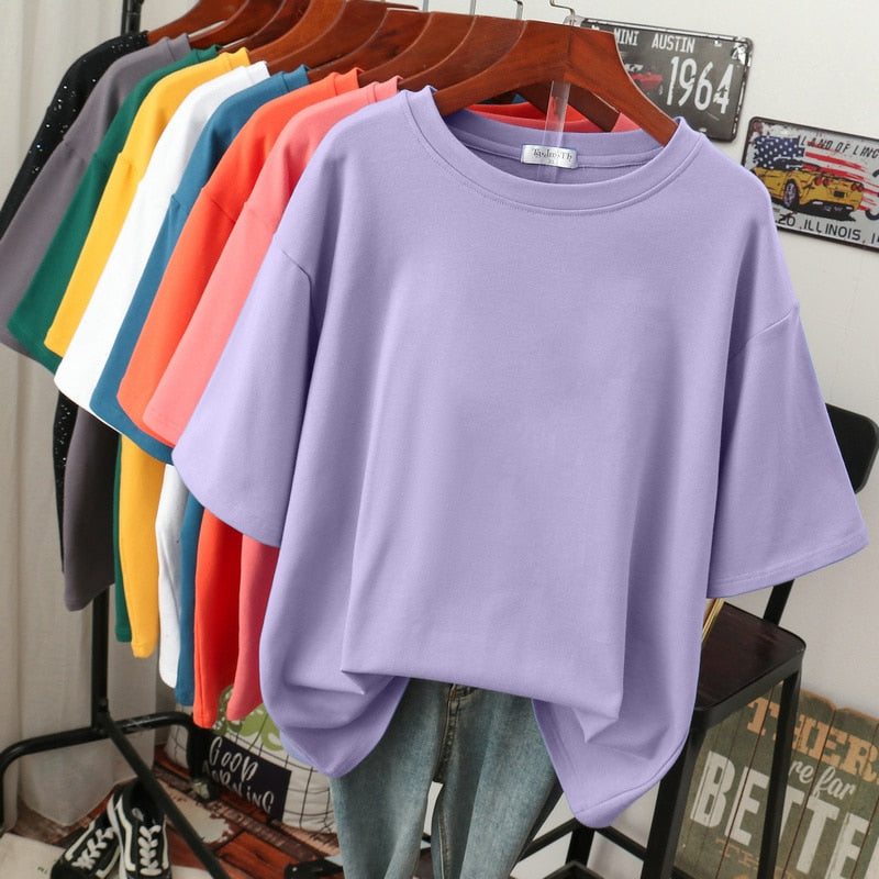 Berg-Feldt | Oversized Baumwoll-Basic-T-Shirt für Damen