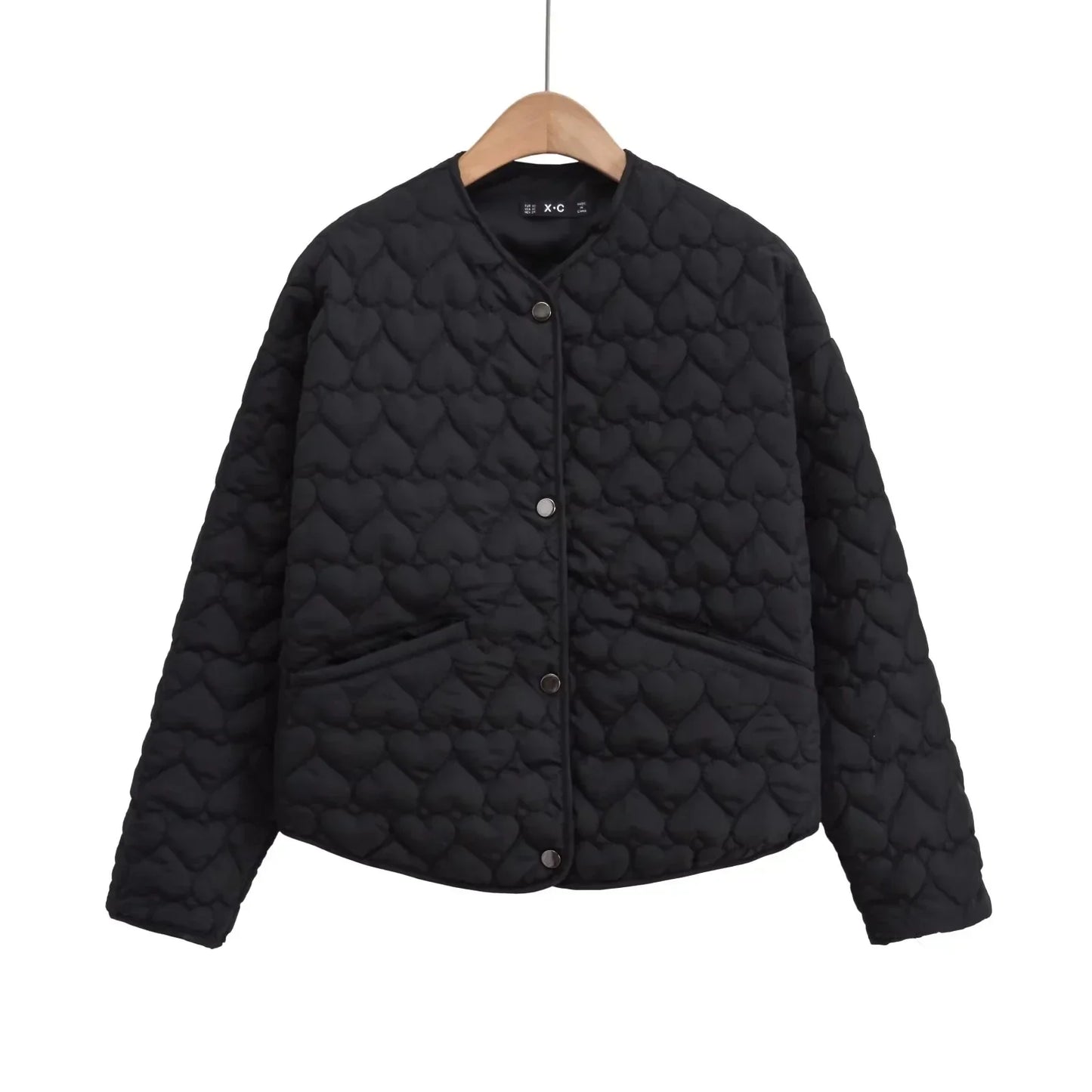 Berg-Feldt | Steppjacke mit Herzen – Leichter Puffer mit Druckknöpfen