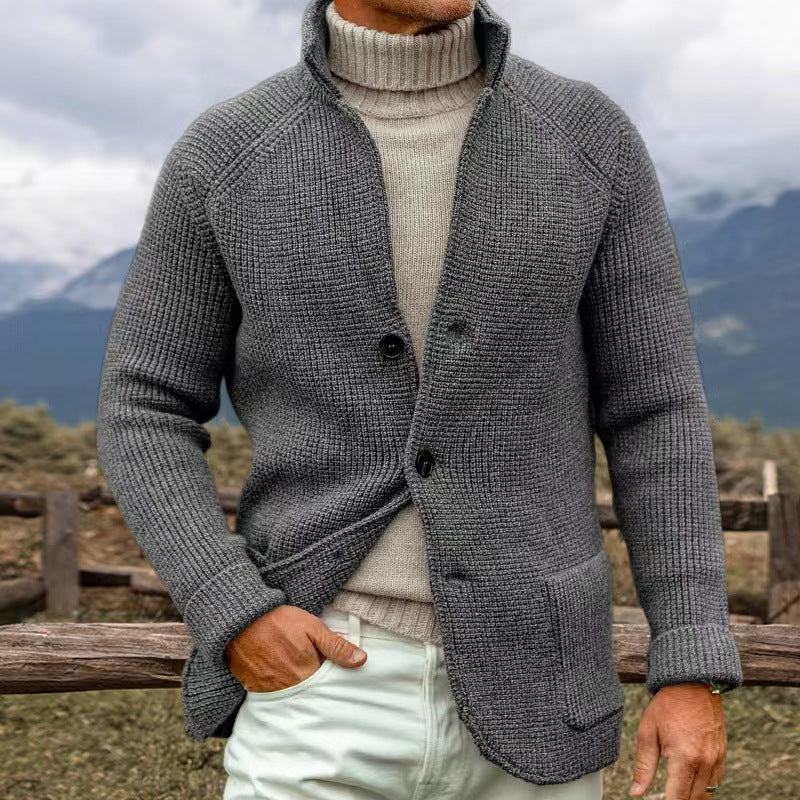 ERWIN - Gilet en maille grosse jauge aspect tricot