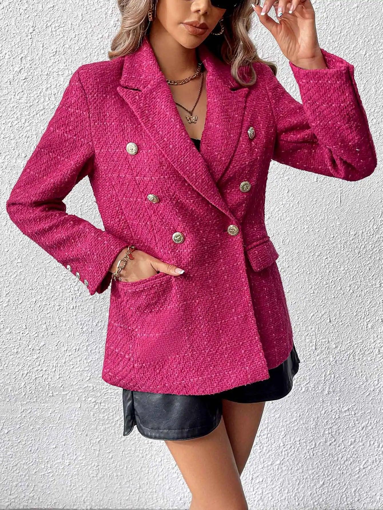 Blazer en tweed rose Avelena