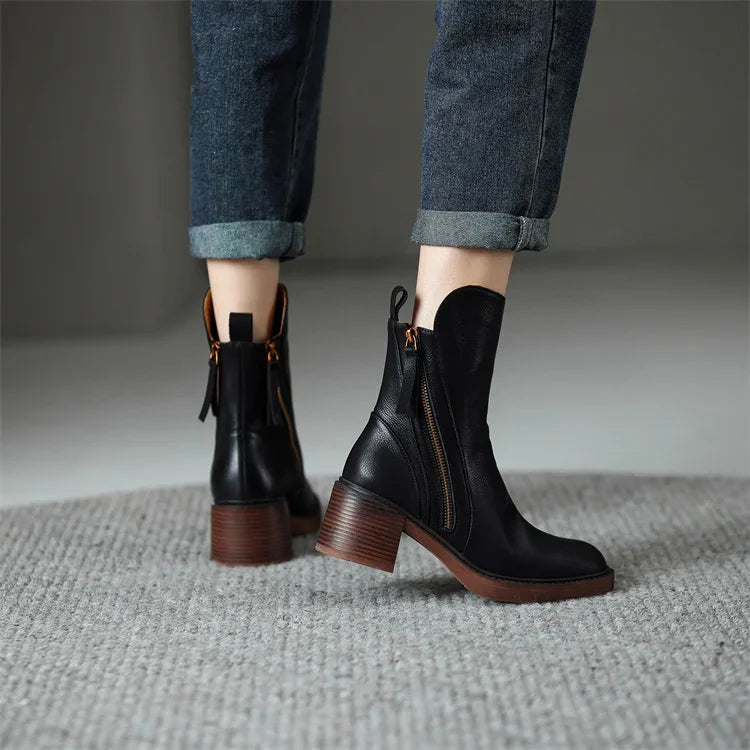 Bottines en cuir de haute qualité pour femmes - Sophie™
