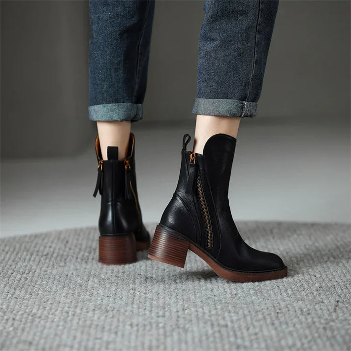 Berg-Feldt | Stovler Ankle Boots und Lederstiefel mit Reißverschluss
